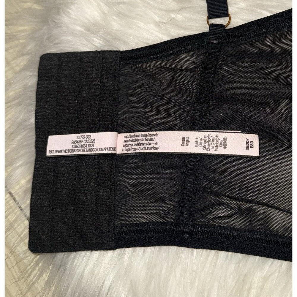 Victorias Secret Dream Angels Bustier Longline Bra Womens 36DD Glitter Black - Picture 6 of 6